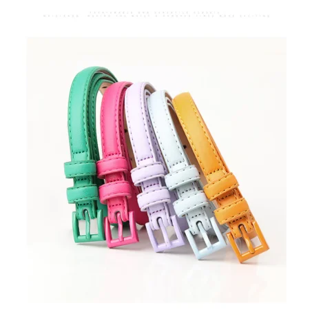 เข็มขัดผู้หญิง หนัง PU สีสันสดใส มี 5 สี ขายยกเซ็ต