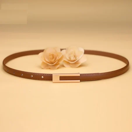 เข็มขัดผู้หญิงทรงสลิมเกาหลีอินเทรนด์ เข็มขัดปรับได้สไตล์มินิมอล