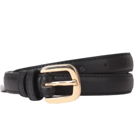 เข็มขัดสตรีแฟชั่นเกาหลีสไตล์วินเทจ หัวเข็มขัดโลหะสีทอง