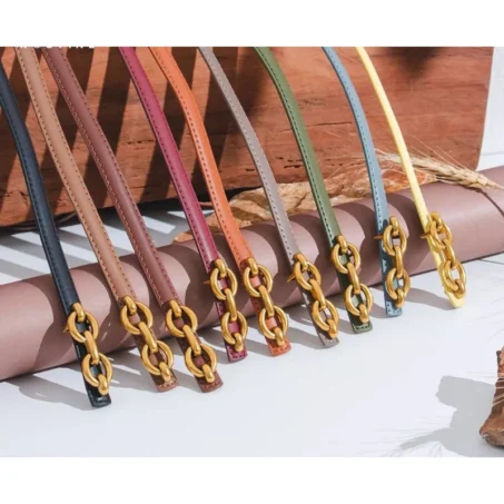 เข็มขัดหนังผู้หญิงเส้นเล็ก งานแฟชั่นเรียบหรู ดีไซด์เก๋ ขายส่งยกโหล 12 ชิ้น คละสี