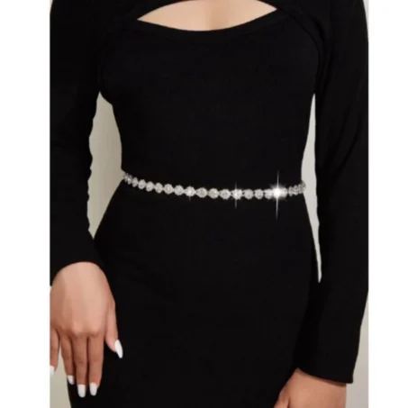 เข็มขัดเพชรรูปวงกลม ฟรีไซส์ แถมถุงกำมะหยี่