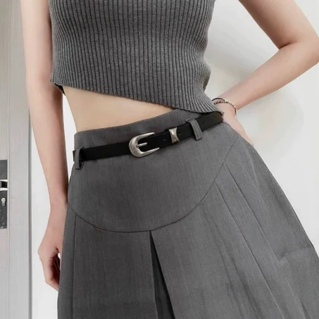 เข็มขัดแฟชั่นย้อนยุค เข็มขัดเท่ๆ หนัง PU